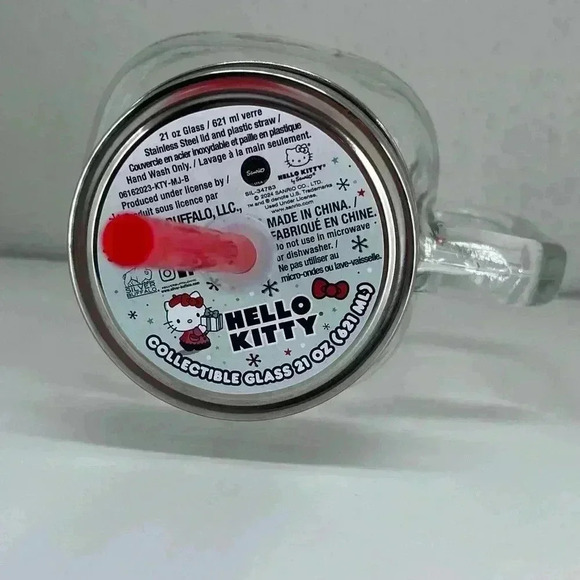 Hello Kitty Glass Gingerbread Tumbler With Straw - Picture 3 of 4